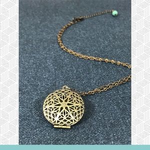Brass Pendant Necklace with Turquoise Accent Bead